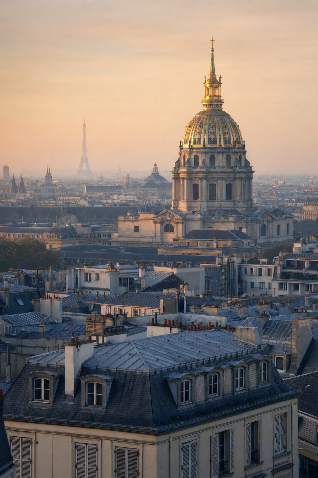 Toits de Paris à l'aube