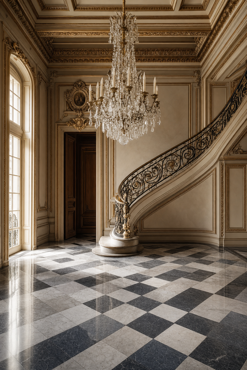 Entrance hall of a Parisian Haussmann building